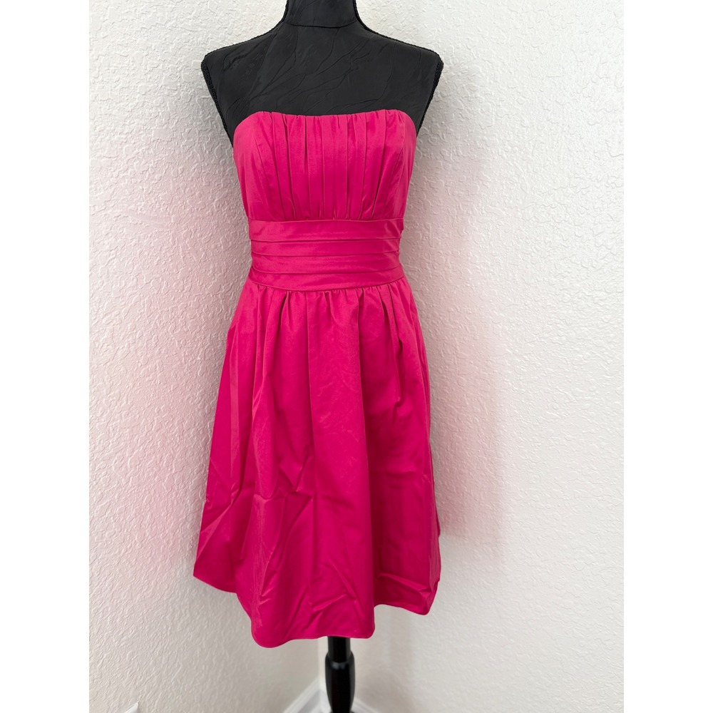 David's Bridal Cocktail Strapless Dress Women 6 Pink Pleated 83312